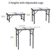Anbte 2ft Folding Camping Table, 3 Adjustable Height Aluminum Small Table with Storage Net, Portable for Outdoor Indoor Camping BBQ