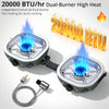 Anbte 20,000 BTU 2-Burner Propane Foldable Camping Stove, Portable Camping Stove with Adjustable Burners 20.6