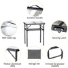 Anbte 2ft Folding Camping Table, 3 Adjustable Height Aluminum Small Table with Storage Net, Portable for Outdoor Indoor Camping BBQ