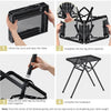 Anbte 2ft Folding Grill Table, 3 Adjustable Height 180lbs Heat-Resistant Metal Table, 24