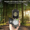 Anbte IP65 Waterproof Metal Sighting Compass with Clinometer, Portable Survival Navigation Gear for Hiking Hunting Camping Geology