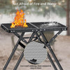 Anbte 2ft Folding Grill Table, 3 Adjustable Height 180lbs Heat-Resistant Metal Table, 24