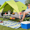Anbte 3ft Tri-fold Camping Table, 3 Adjustable Height Aluminum Folding Table with Storage Net, for Outdoor BBQ Picnic