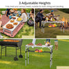 Anbte 3ft Tri-fold Camping Table, 3 Adjustable Height Aluminum Folding Table with Storage Net, for Outdoor BBQ Picnic