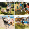 Anbte 2ft Folding Grill Table, 3 Adjustable Height 180lbs Heat-Resistant Metal Table, 24