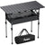 Anbte 2 Adjustable Height Folding Camping Table, Aluminum Roll Top with Storage Net & Bag, 32.2' x 16' Black for Tailgate BBQ Picnic