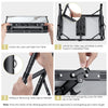 Anbte 2ft Folding Camping Table, 3 Adjustable Height Aluminum Small Table with Storage Net, Portable for Outdoor Indoor Camping BBQ