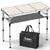 Anbte 3ft Tri-fold Camping Table, 3 Adjustable Height Aluminum Folding Table with Storage Net, for Outdoor BBQ Picnic