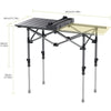 Anbte 2 Adjustable Height Folding Camping Table, Aluminum Roll Top with Storage Net & Bag, 32.2