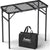 Anbte 3ft Tri-fold Grill Table, 2 Adjustable Heights Max 29.5' Sturdy Metal Grill Table with Storage Bag, Heat-Resistant Tabletop, Portable Handle for Cooking BBQ Outdoor Travel, 35' x 16', Black
