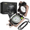 Anbte IP65 Waterproof Metal Sighting Compass with Clinometer, Portable Survival Navigation Gear for Hiking Hunting Camping Geology