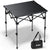 Anbte Camping Table Foldable, 2 Height Max 27.5' Aluminum Roll up Camping Table with Carry Bag & Heat-Resistant Tabletop, Lightweight, for Indoor Outdoor RV BBQ Picnic Patio Beach, 26' x 23', Black