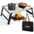 Anbte 16' x 12' Folding Campfire Grill, Heavy Duty Steel Mesh Grate Chrome Finish with Folding Legs, Portable Campfire Cooking Equipment for Camping Outdoor BBQ Cooking Open Fire Backyard, Silver
